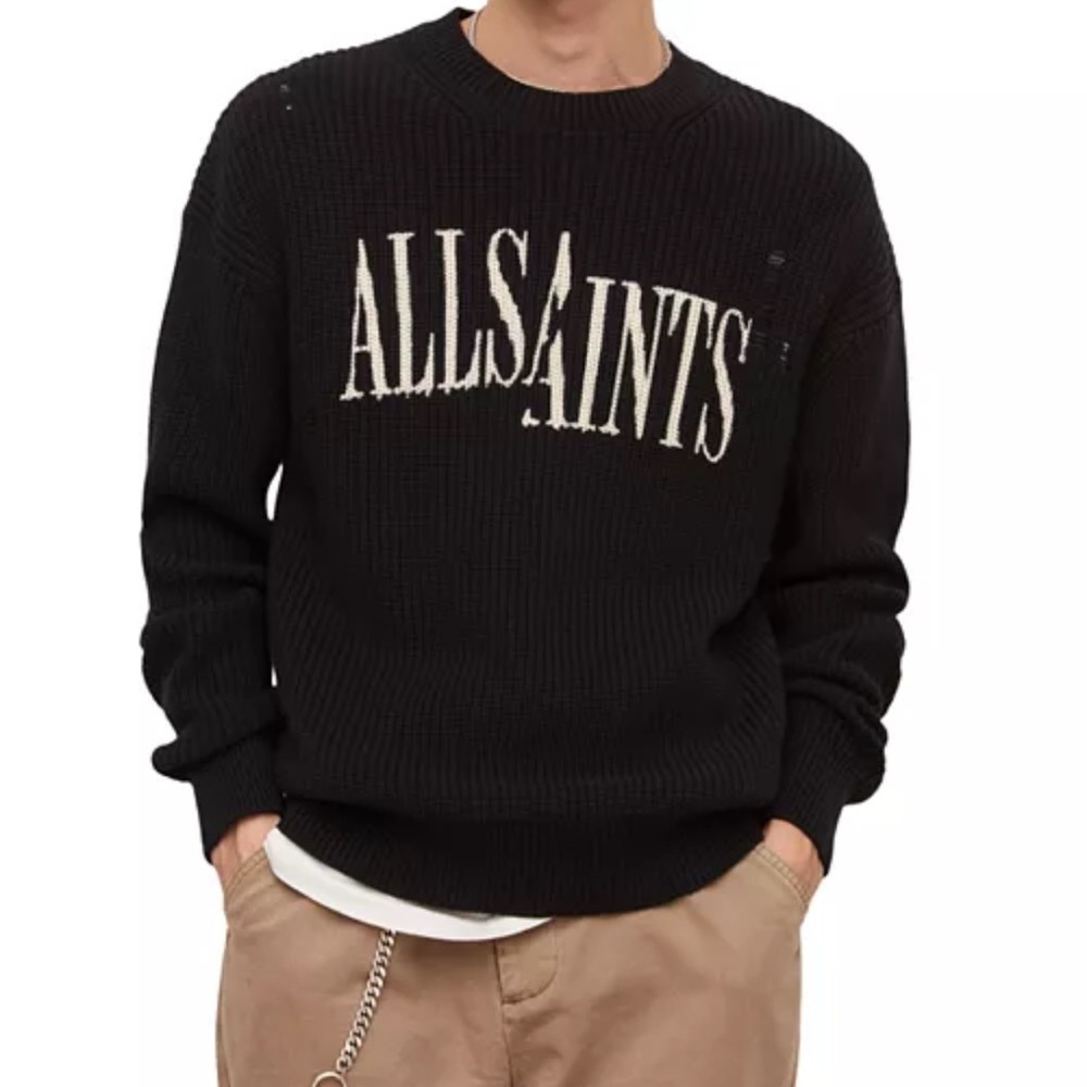 ALLSAINTS Stacked Saints Cotton Sweatshirt- Size XS